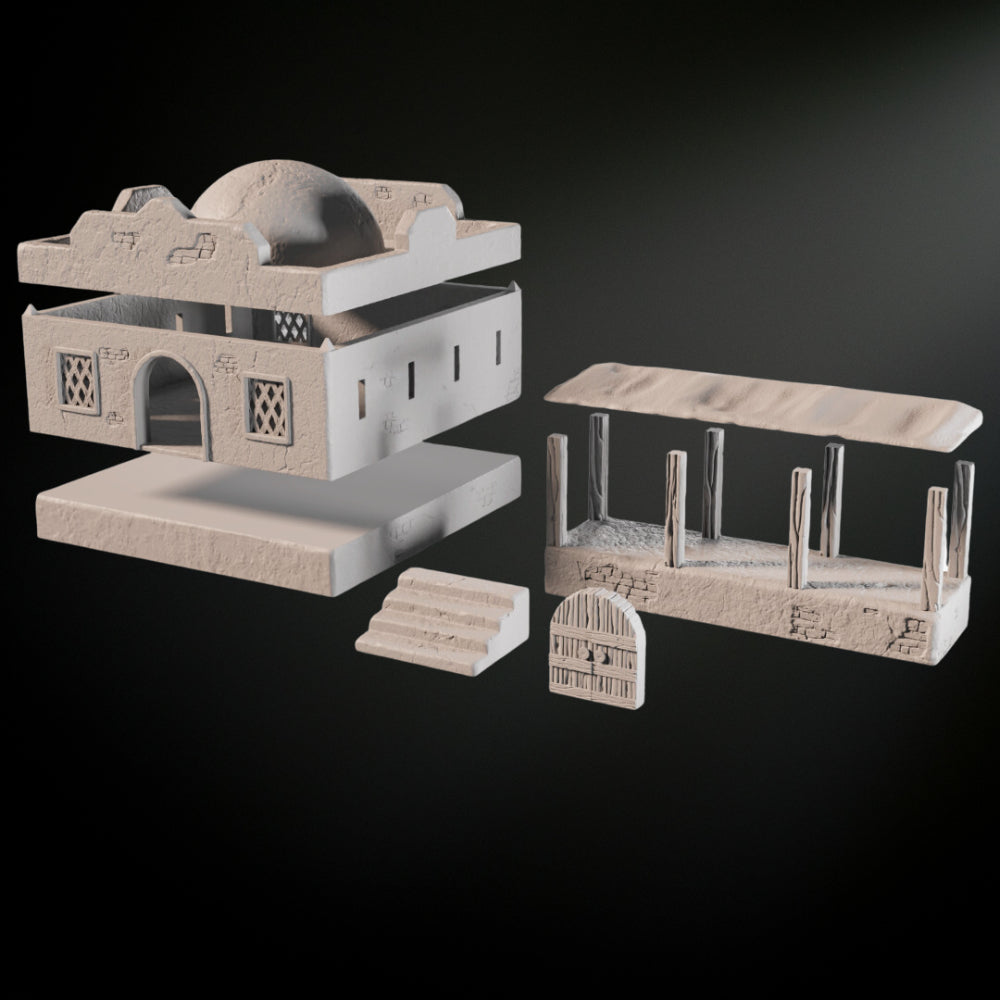 Sci-Fi Desert Market Building - Tabletop Terrain