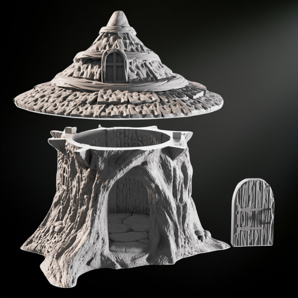 Tree Stump Fantasy House - Tabletop Terrain