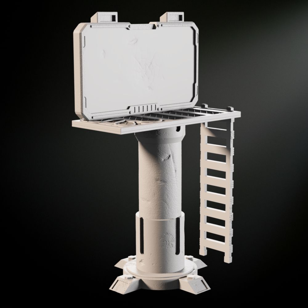 Sci-Fi Ruined Billboard - Tabletop Terrain
