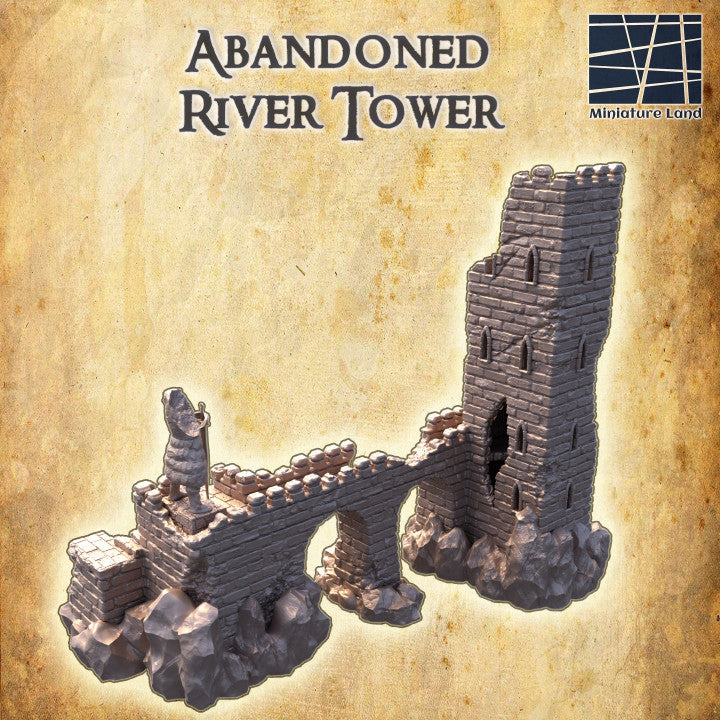 Abandoned River Tower - Tabletop Terrain - Ruined Tower