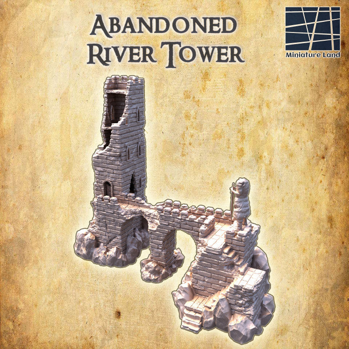 Abandoned River Tower - Tabletop Terrain - Ruined Tower