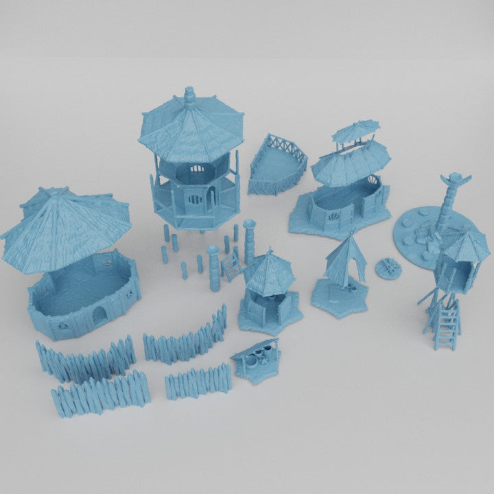 Small Jungle Village - Tabletop Terrain