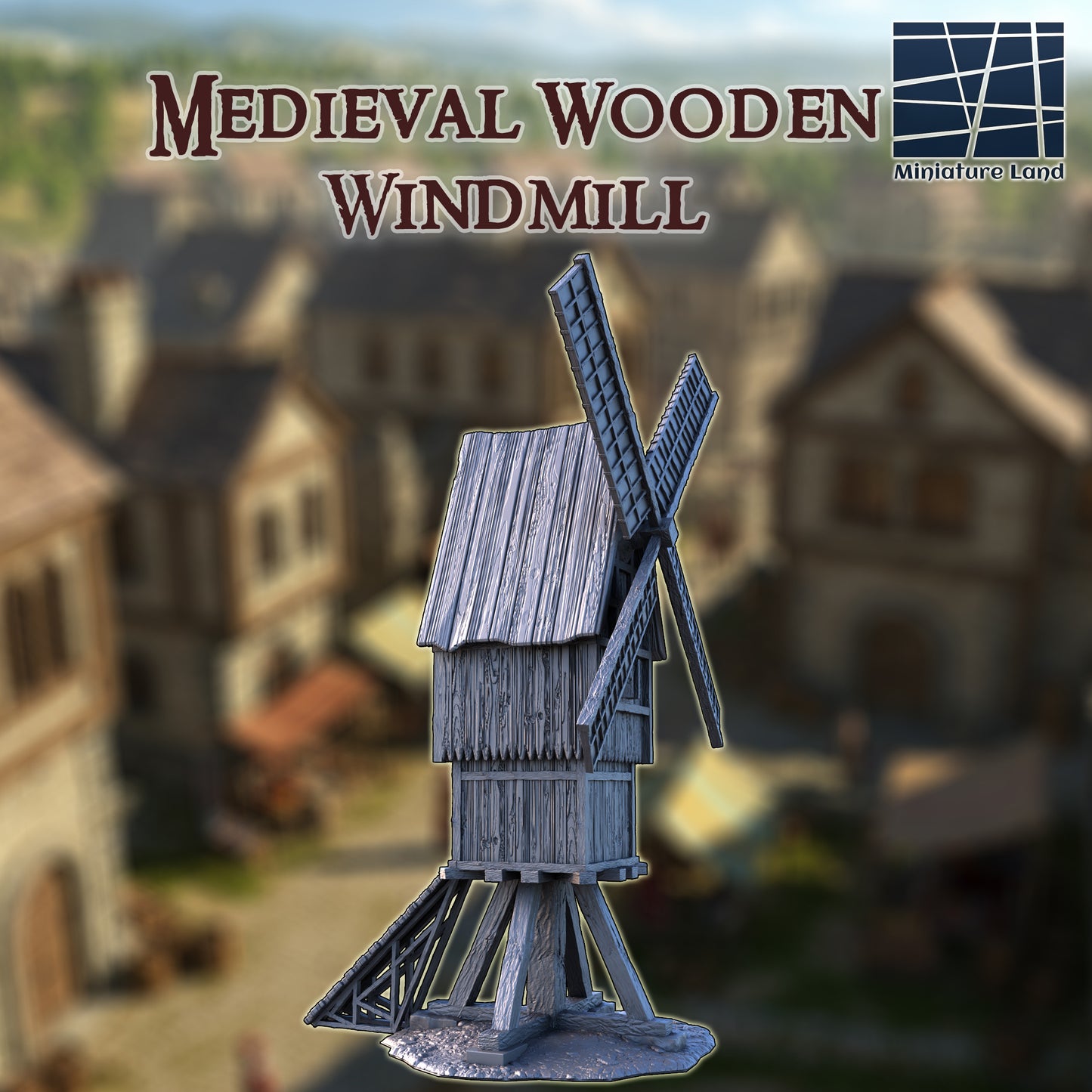 Medieval Wooden Windmill