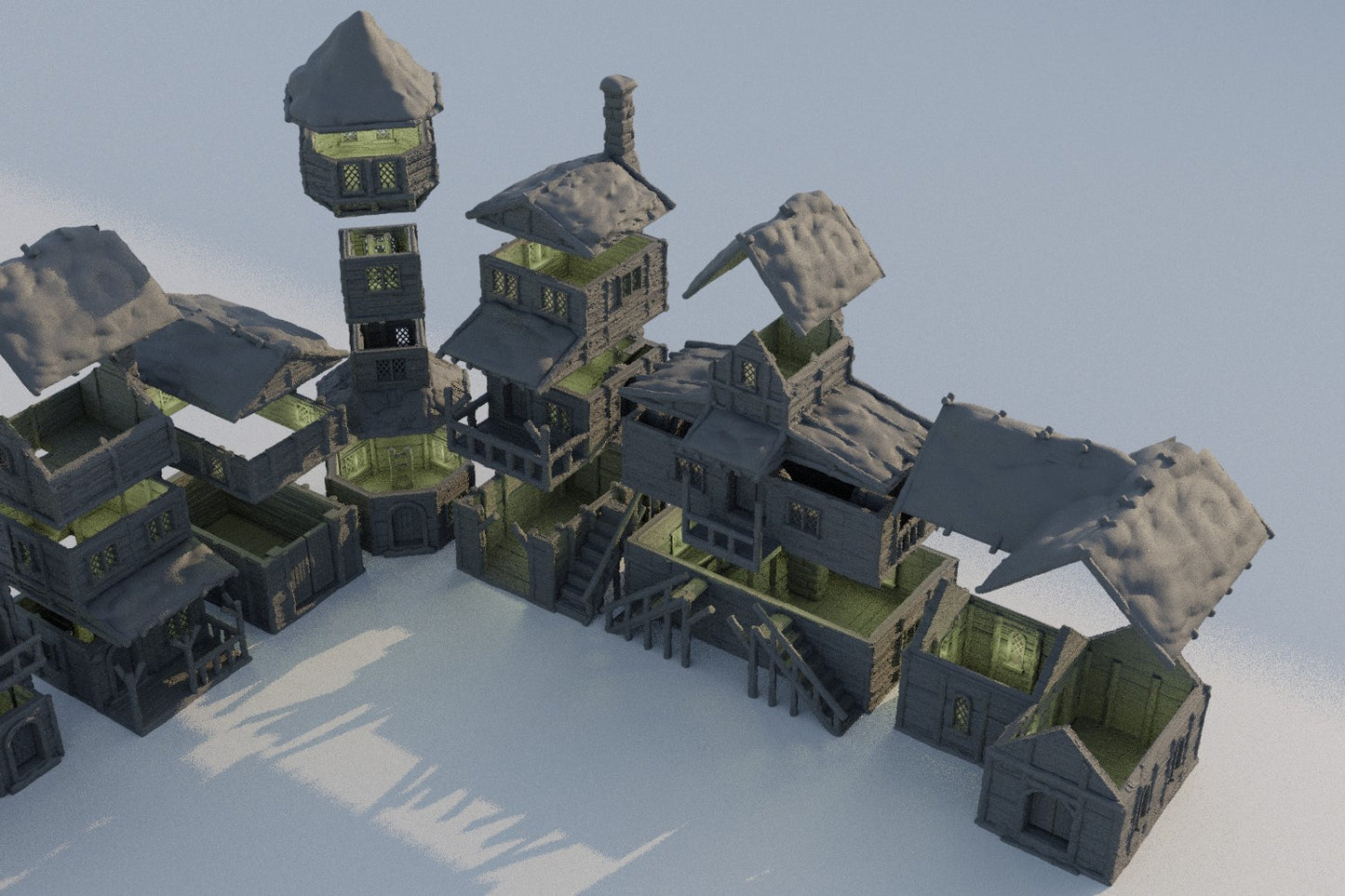 Winter Forest Village Set