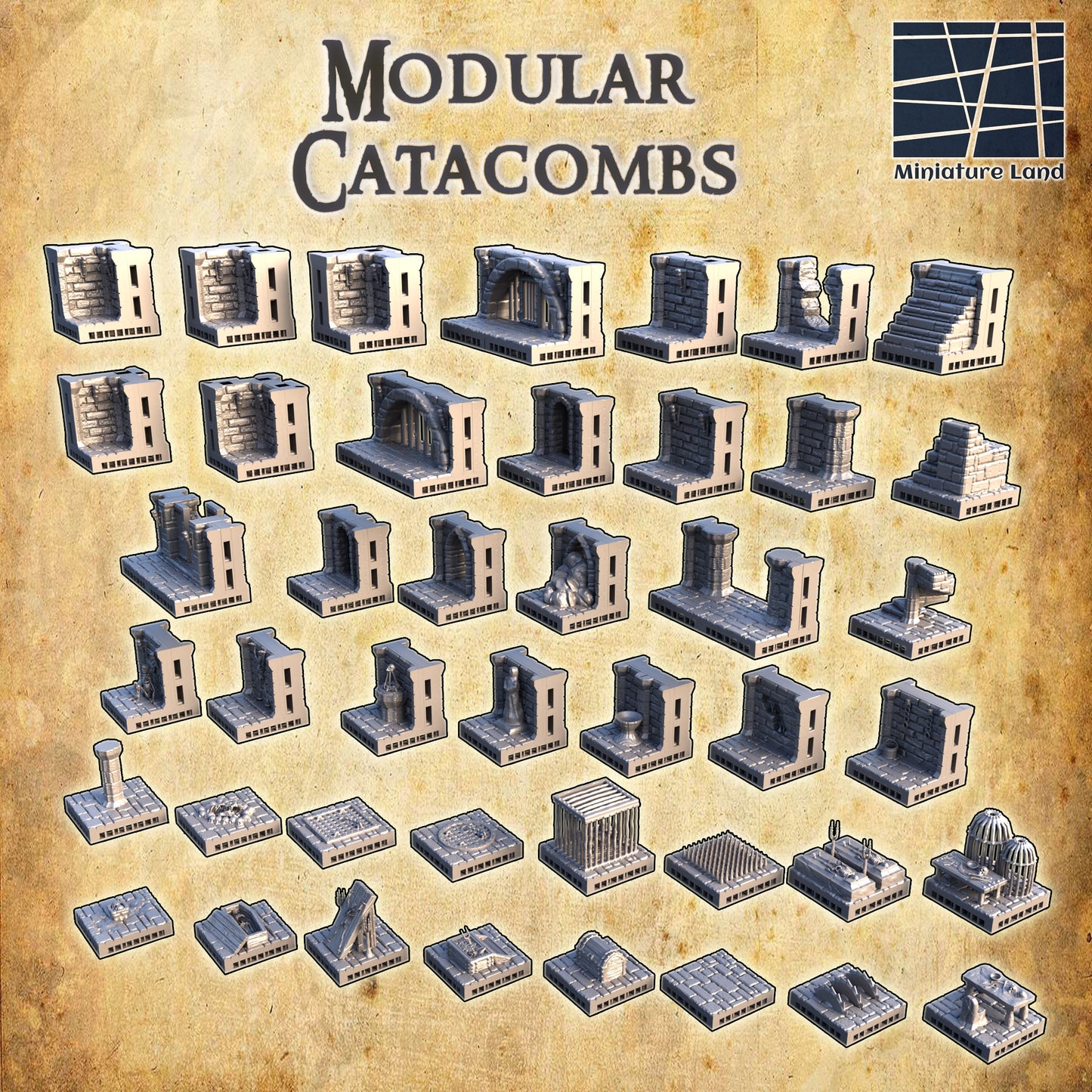 Modular Catacombs Openlock - Tabletop Terrain