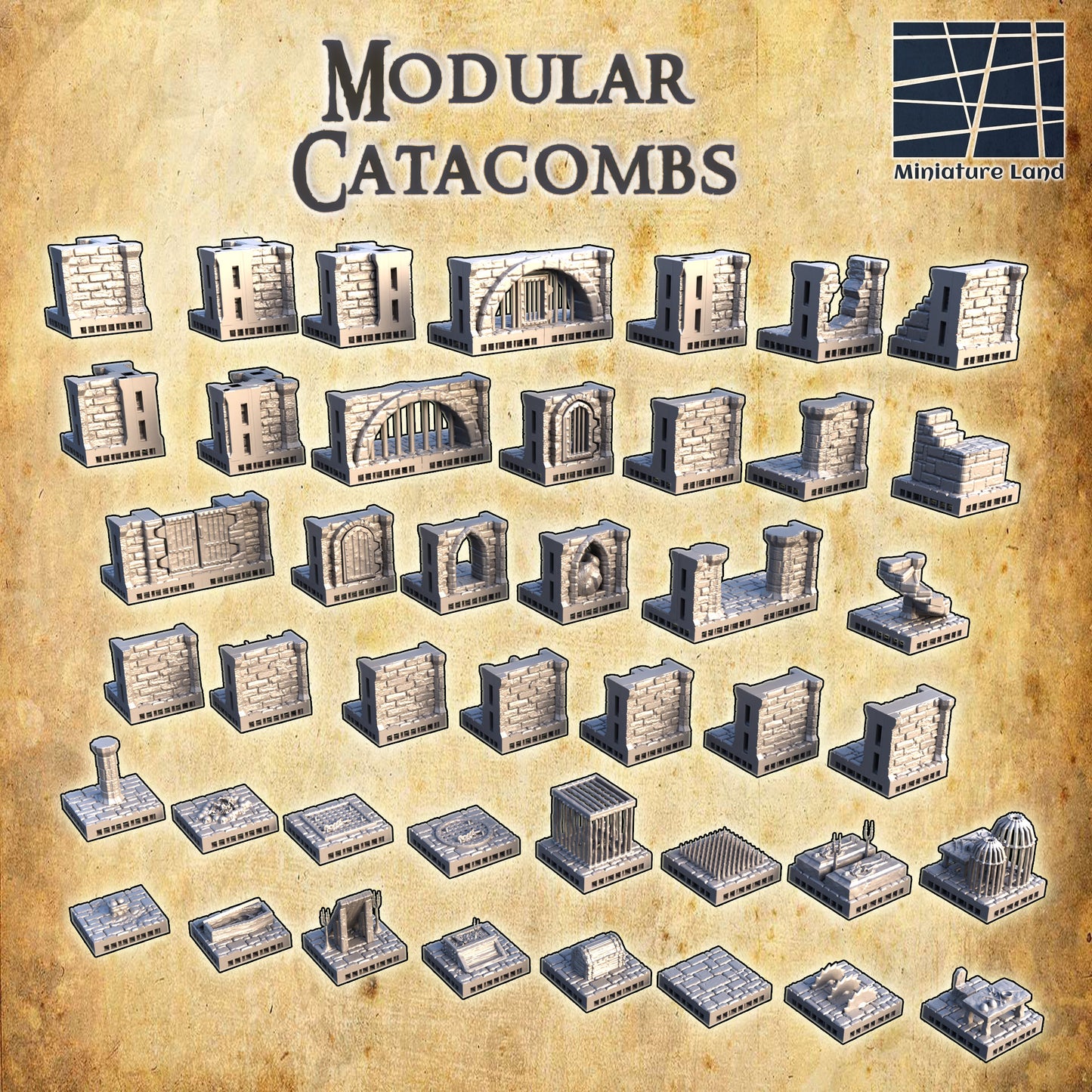 Modular Catacombs Openlock - Tabletop Terrain