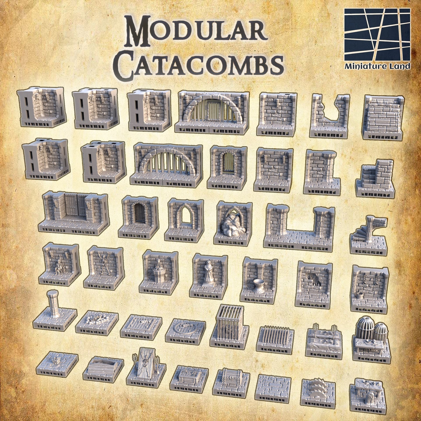 Modular Catacombs Openlock - Tabletop Terrain