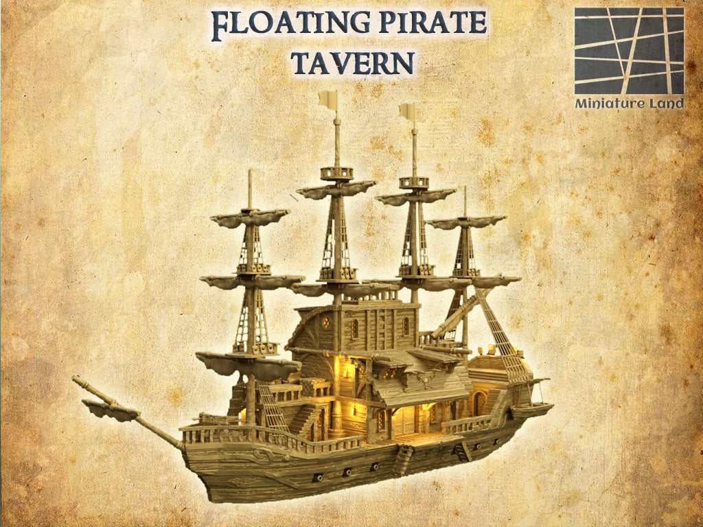 Floating Pirate Tavern- Tabletop Terrain