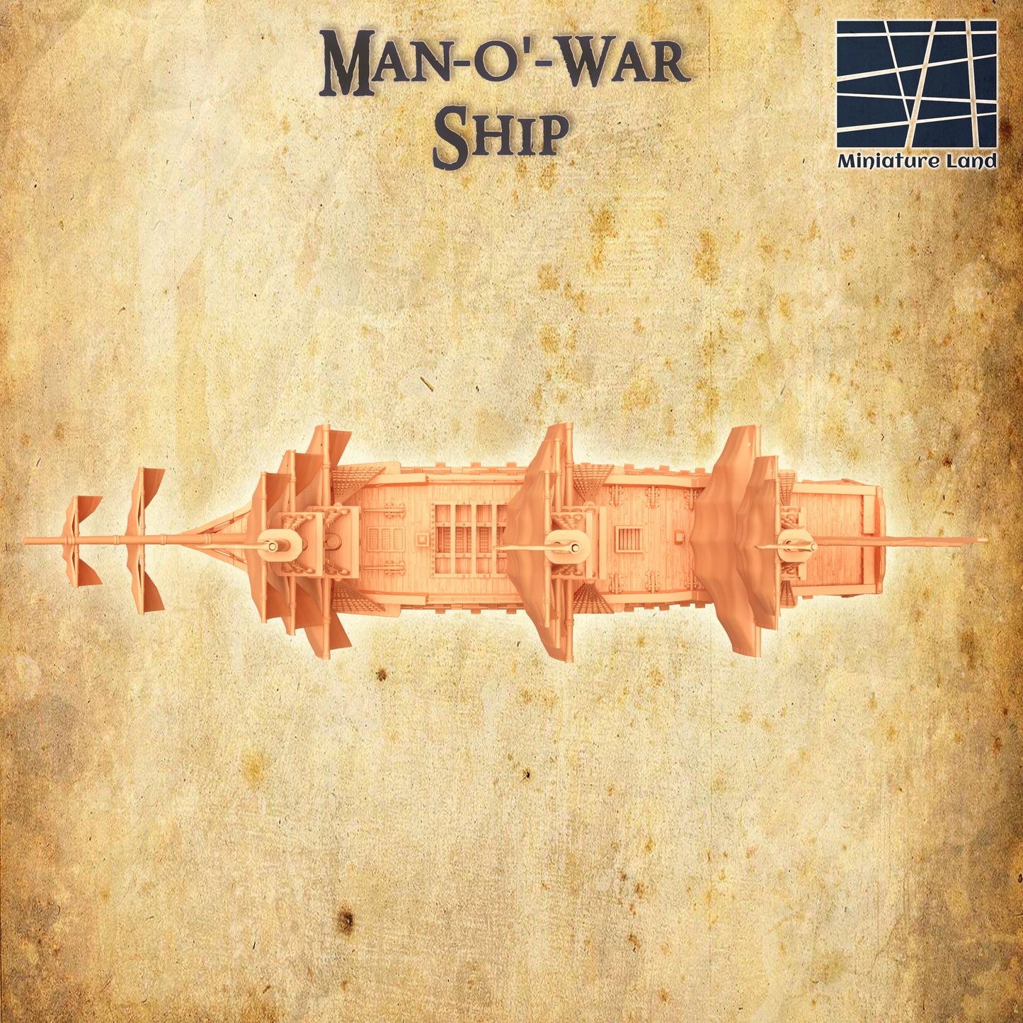 Man-O'-War Ship - Tabletop Terrain