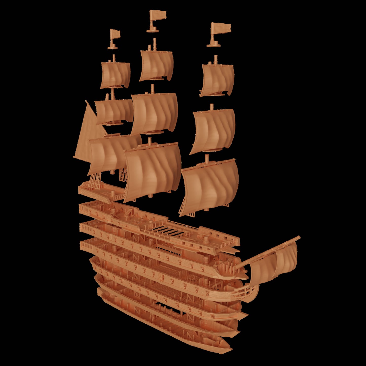 Man-O'-War Ship - Tabletop Terrain