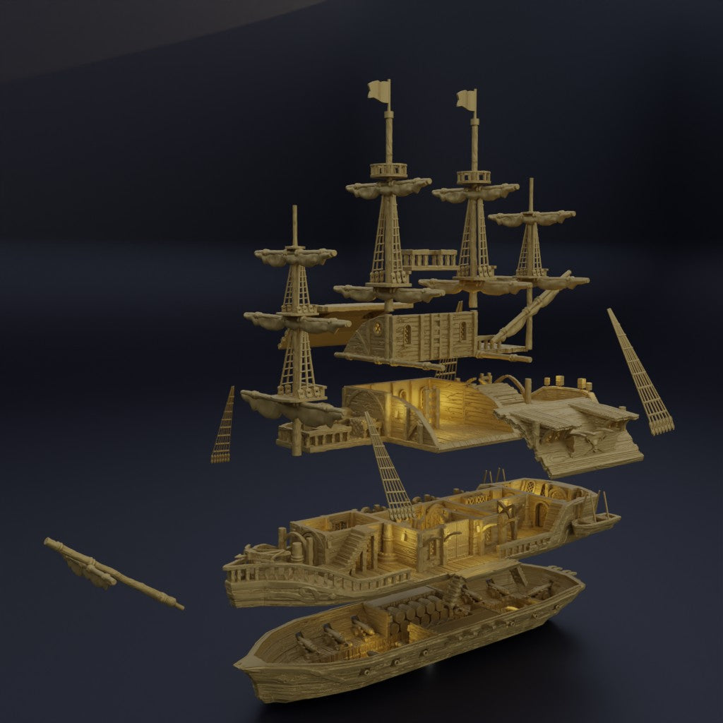 Floating Pirate Tavern- Tabletop Terrain