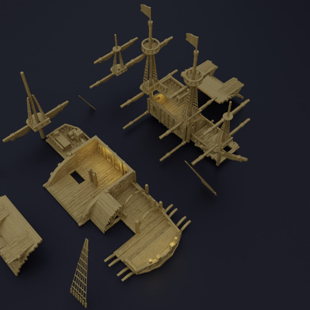 Floating Pirate Tavern- Tabletop Terrain