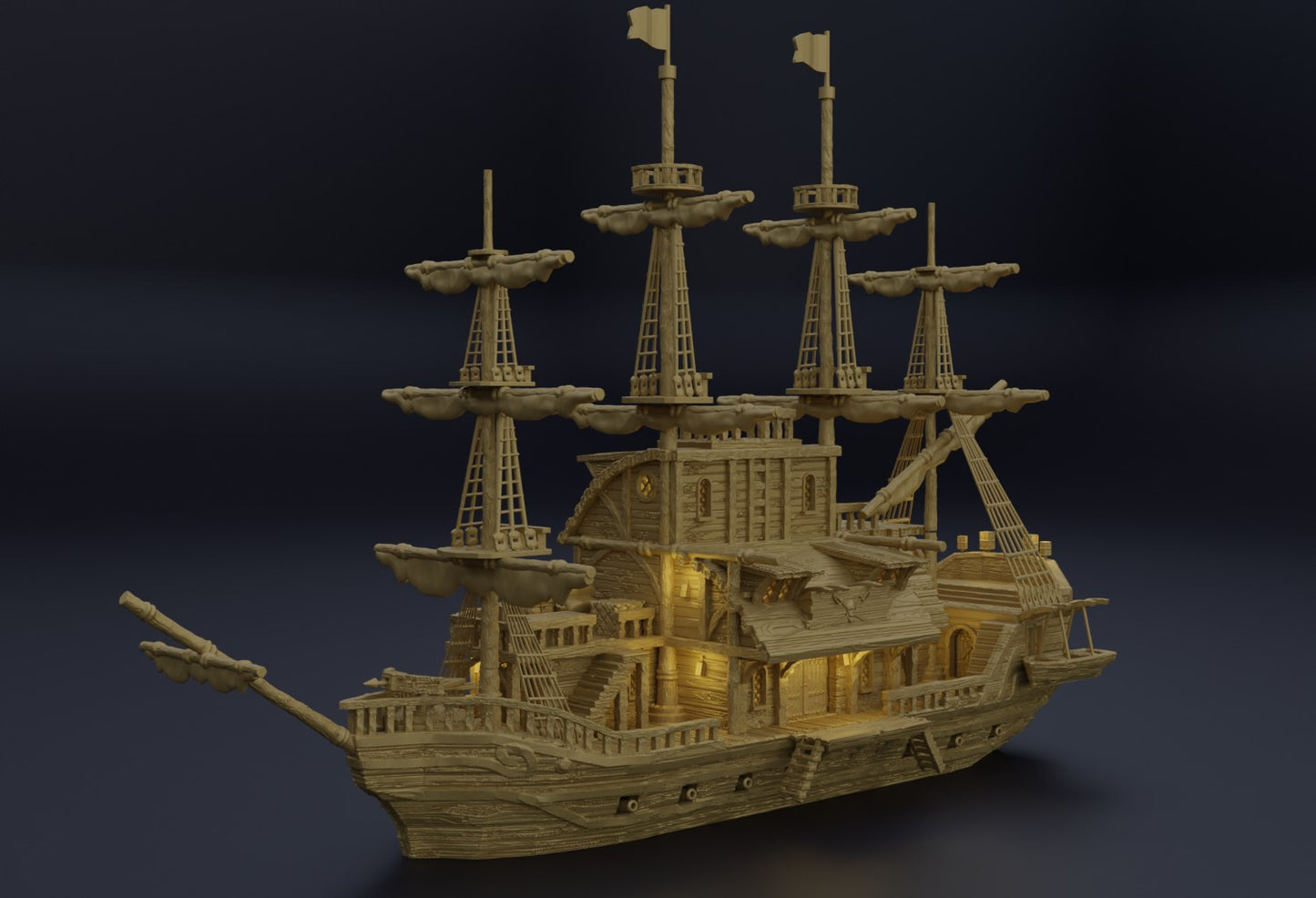 Floating Pirate Tavern- Tabletop Terrain