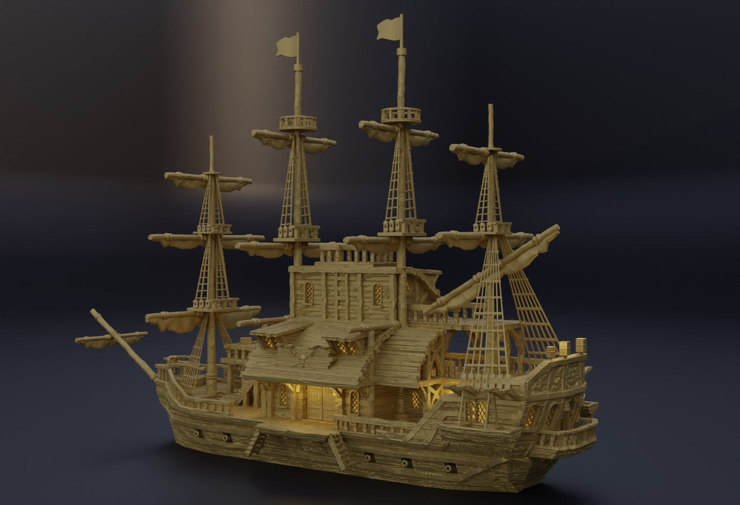 Floating Pirate Tavern- Tabletop Terrain
