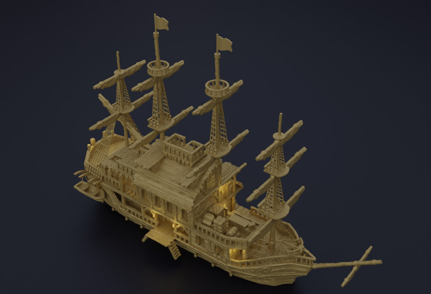 Floating Pirate Tavern- Tabletop Terrain