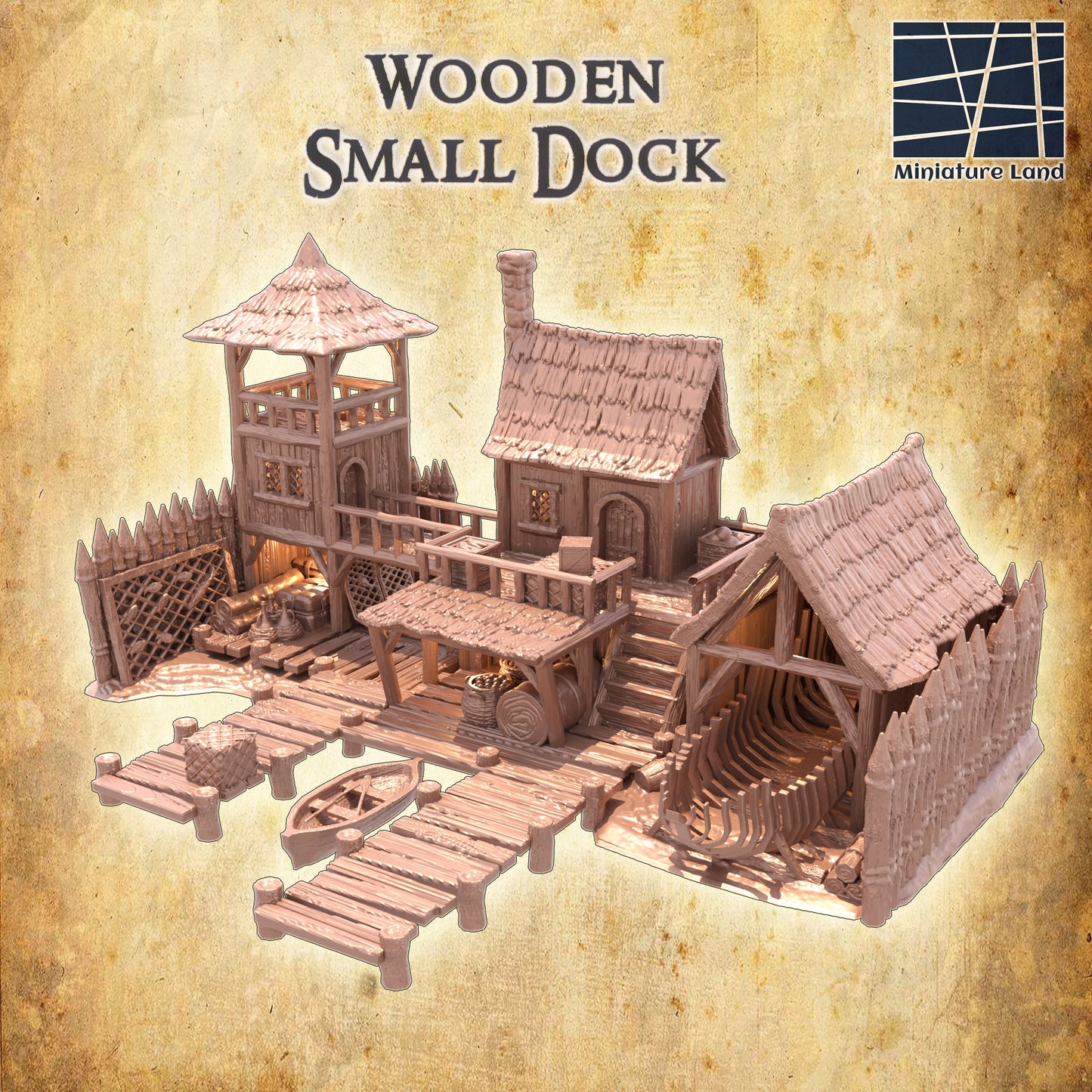 Small Wooden Dock - Tabletop Terrain