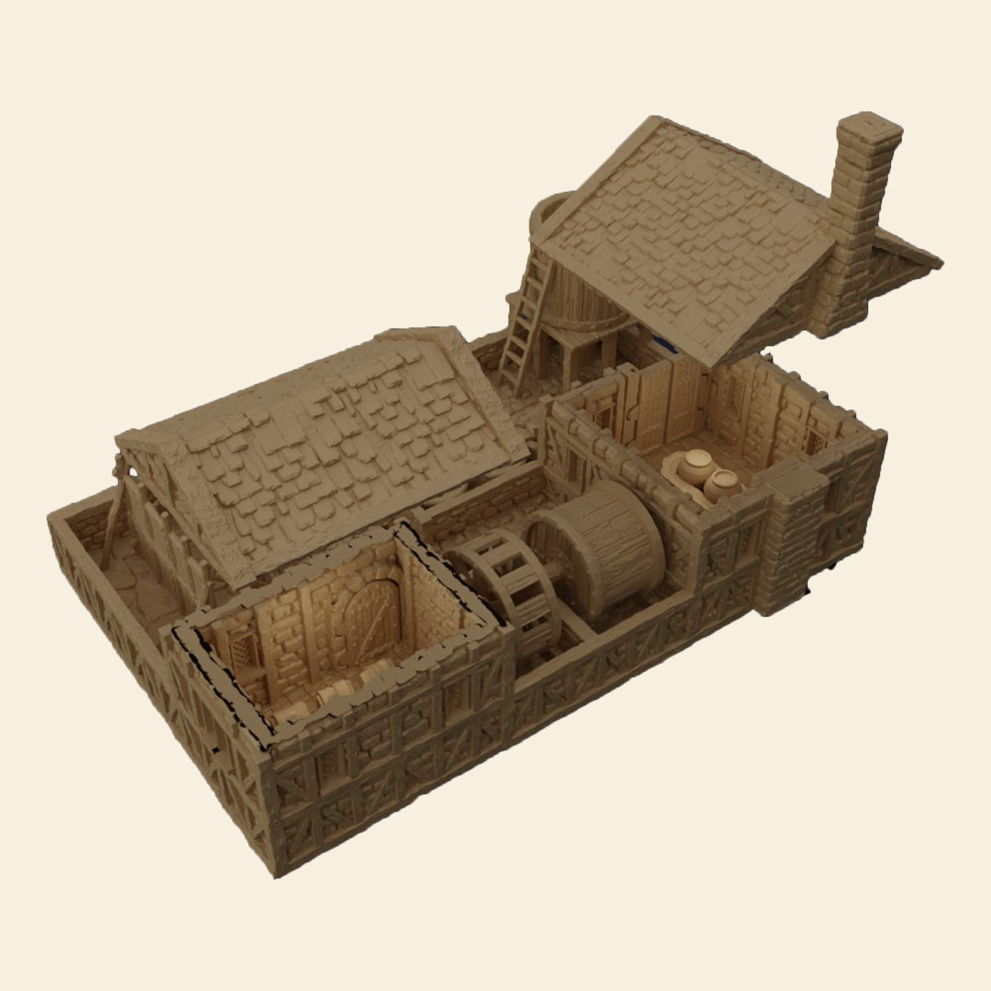 Medieval Tannery DnD Terrain, Medieval Terrain for Dungeons and Dragons