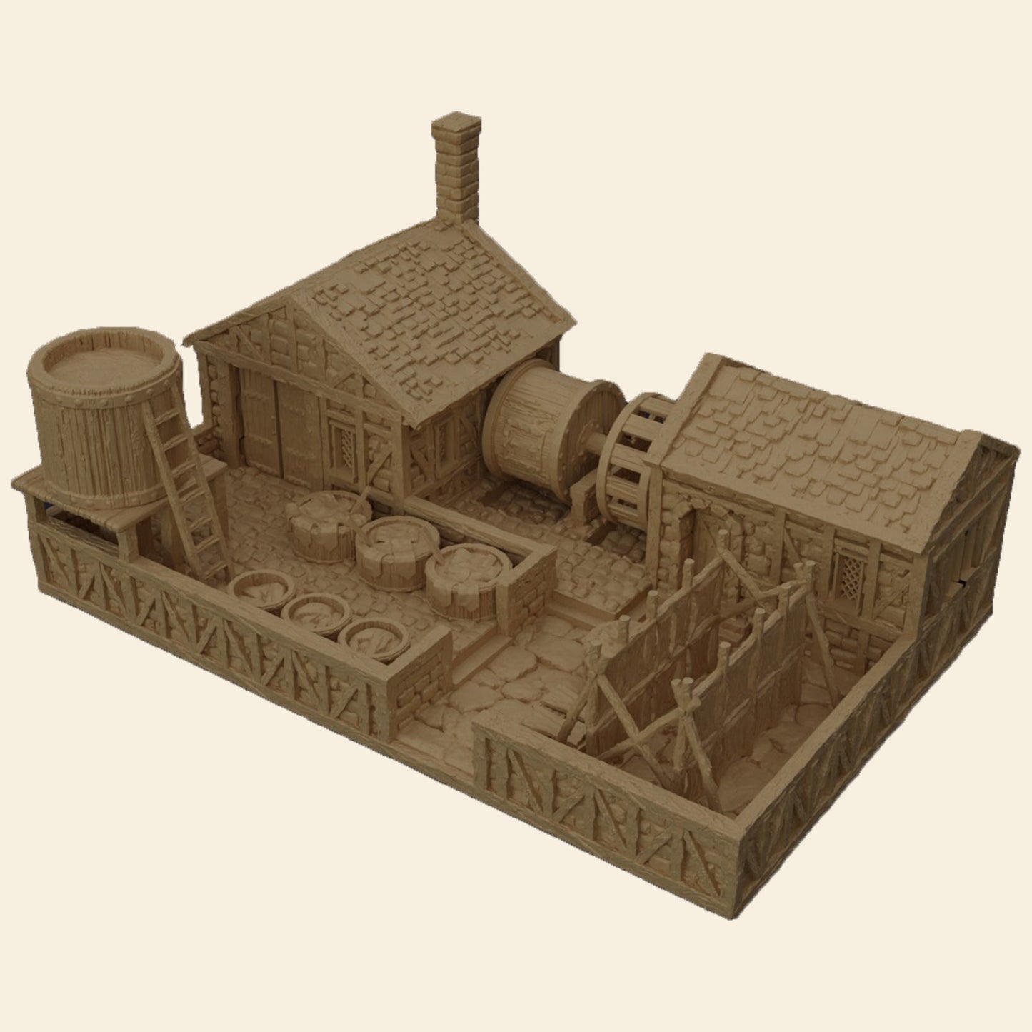 Medieval Tannery DnD Terrain, Medieval Terrain for Dungeons and Dragons
