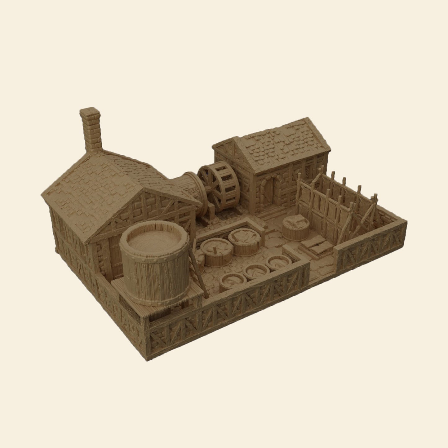 Medieval Tannery DnD Terrain, Medieval Terrain for Dungeons and Dragons