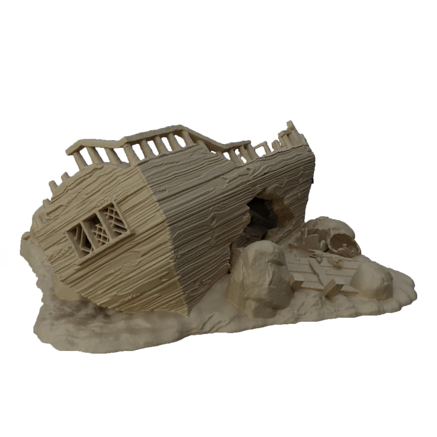 Ashored Galley Dnd Pirate Terrain, Pirate Ship Terrain, Small DnD Nautical Terrain, 28mm