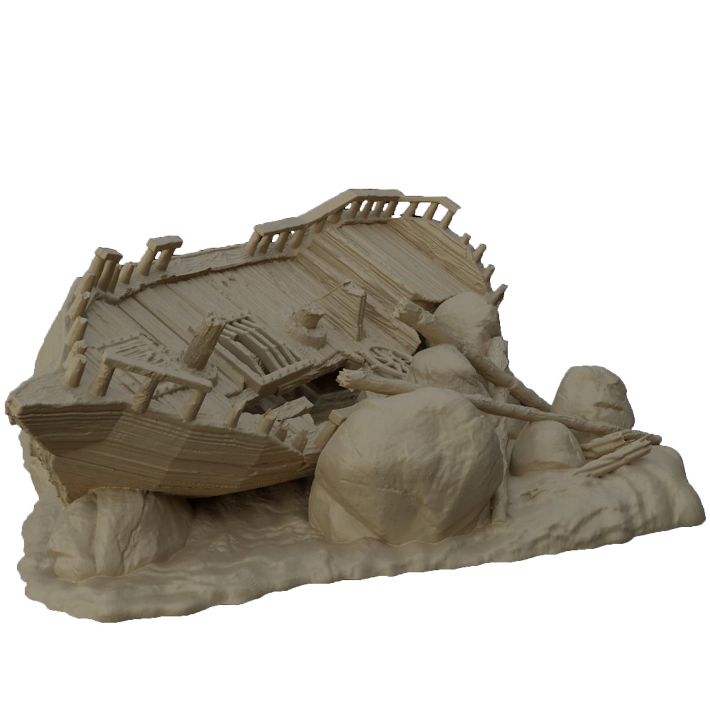 Ashored Galley Dnd Pirate Terrain, Pirate Ship Terrain, Small DnD Nautical Terrain, 28mm