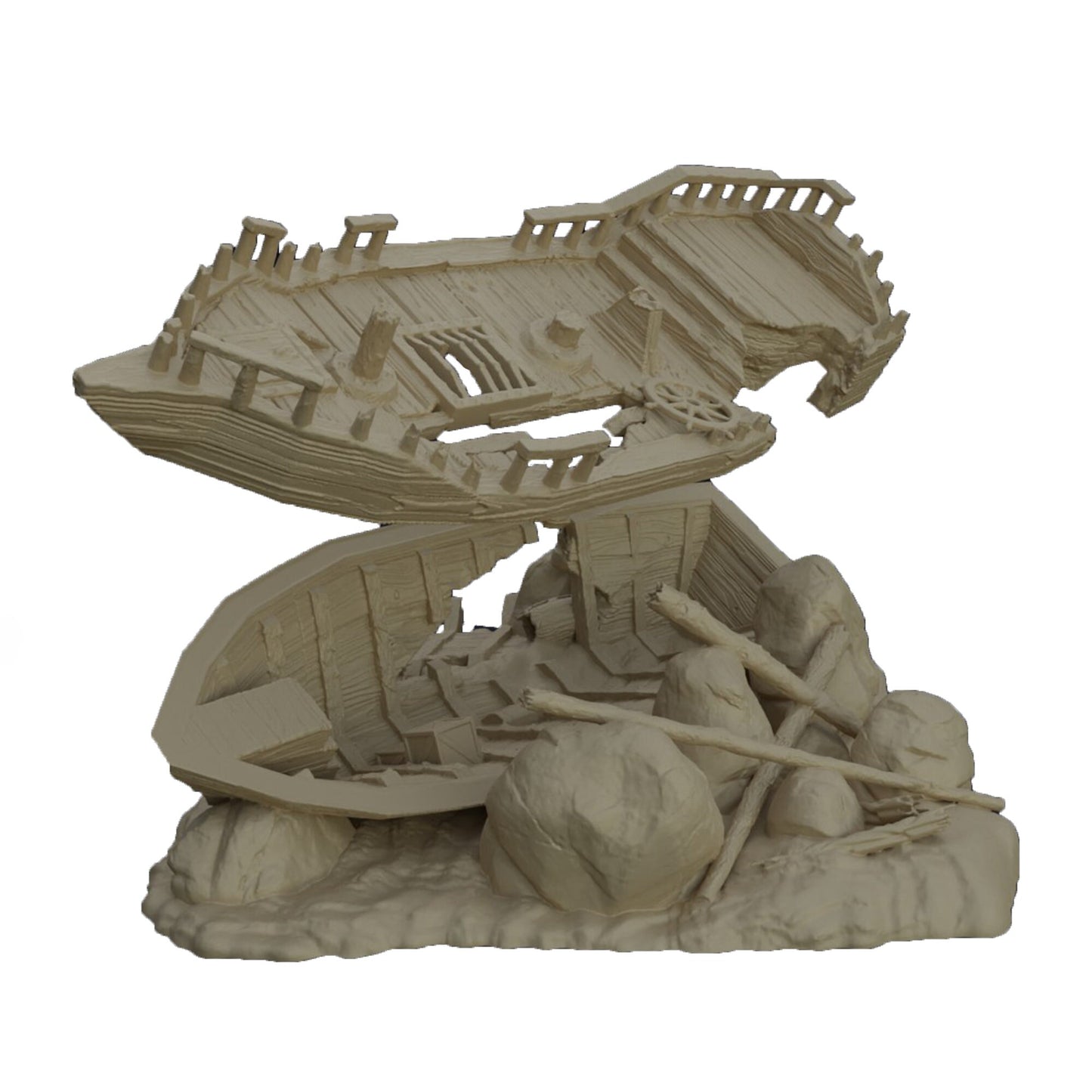 Ashored Galley Dnd Pirate Terrain, Pirate Ship Terrain, Small DnD Nautical Terrain, 28mm