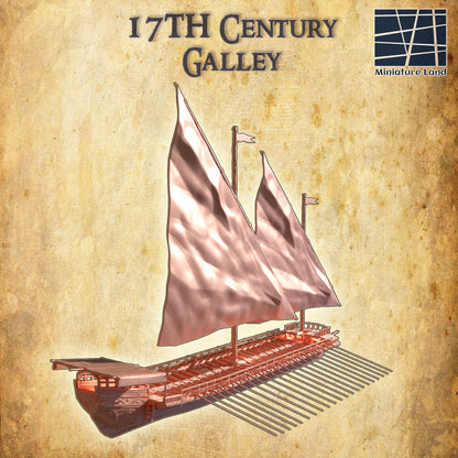 17th Century Galley - Tabletop Terrain - Ship Terrain