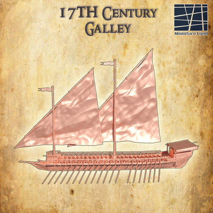 17th Century Galley - Tabletop Terrain - Ship Terrain