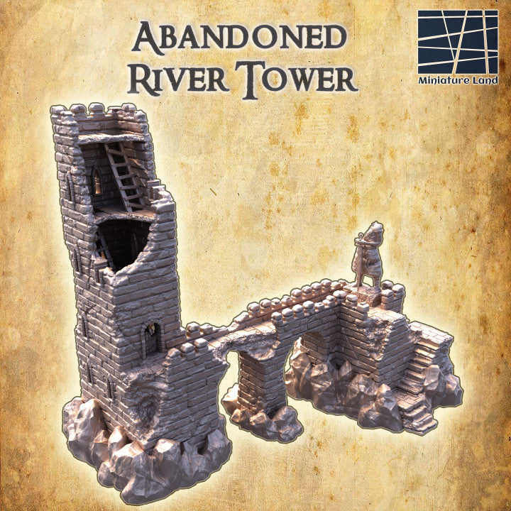Abandoned River Tower - Tabletop Terrain - Ruined Tower