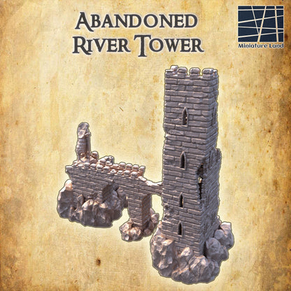Abandoned River Tower - Tabletop Terrain - Ruined Tower