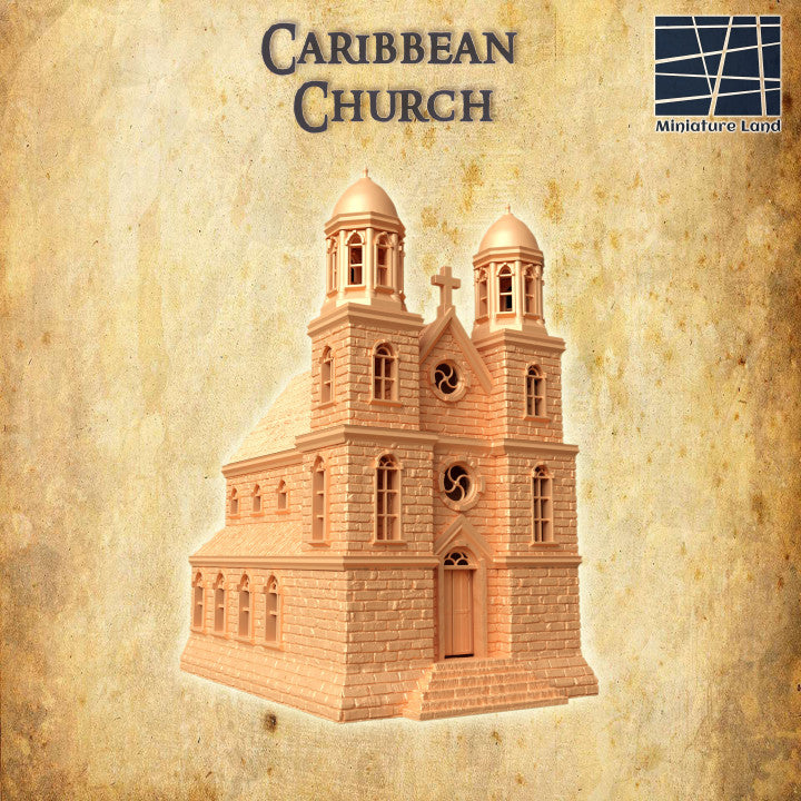 Caribbean Church - Tabletop Terrain - DnD Terrain | Miniatureland