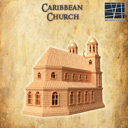 Caribbean Church - Tabletop Terrain - DnD Terrain | Miniatureland