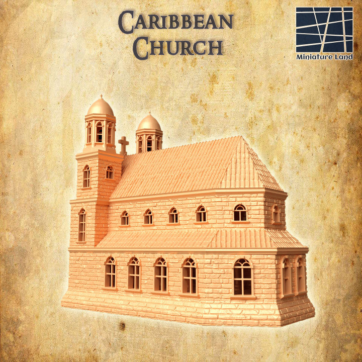 Caribbean Church - Tabletop Terrain - DnD Terrain | Miniatureland