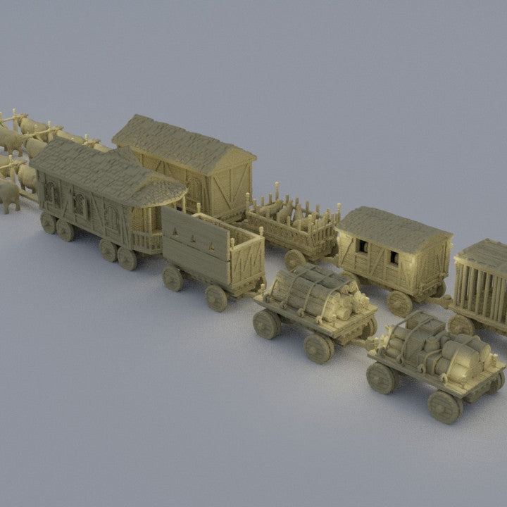 Convoy of Settlers - Tabletop Terrain - 28 MM