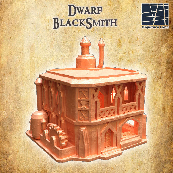 Dwarf Blacksmith - Tabletop Terrain - 28 MM