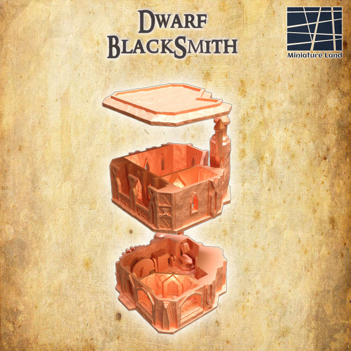 Dwarf Blacksmith - Tabletop Terrain - 28 MM