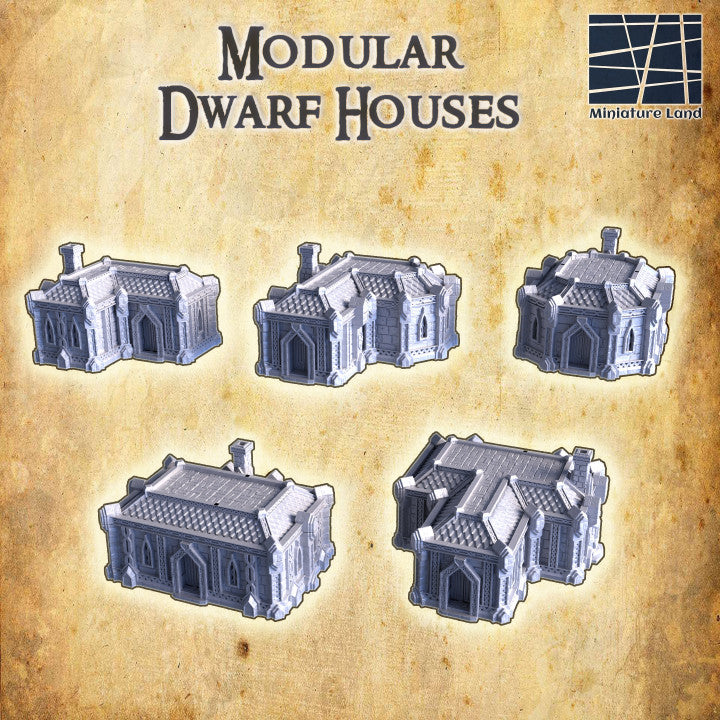 Dwarf Houses - Tabletop Terrain - 28 MM