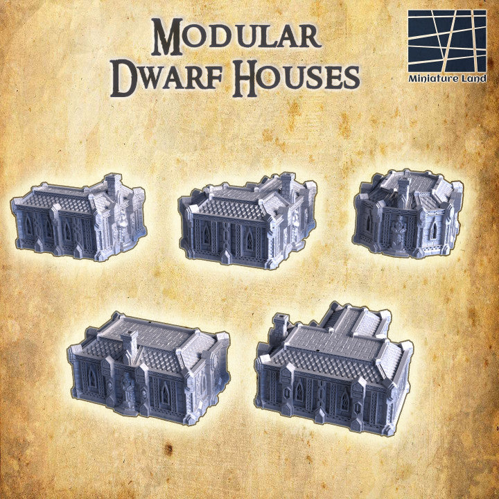 Dwarf Houses - Tabletop Terrain - 28 MM