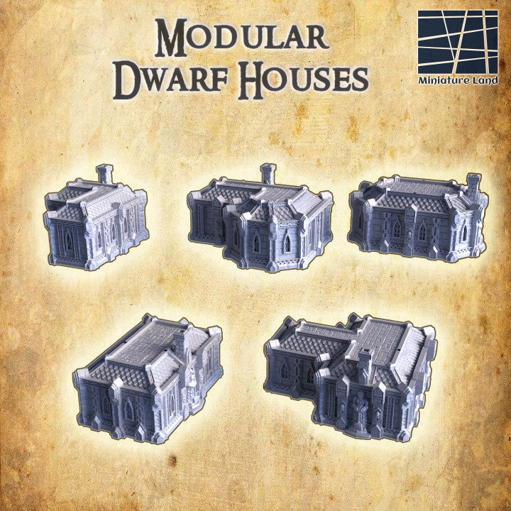 Dwarf Houses - Tabletop Terrain - 28 MM