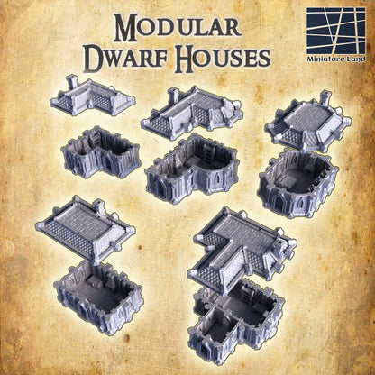 Dwarf Houses - Tabletop Terrain - 28 MM