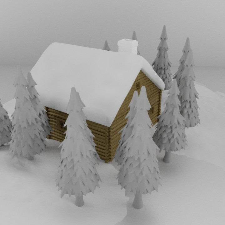 Winter Cabin - Tabletop Terrain