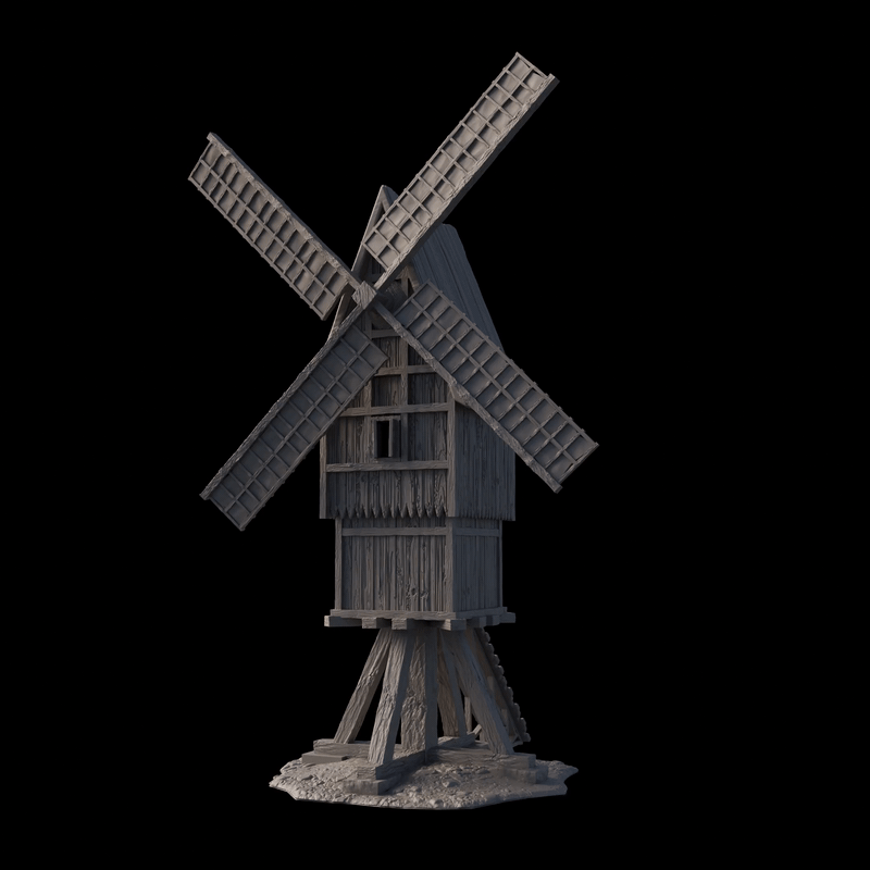 Medieval Wooden Windmill