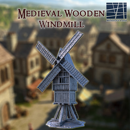 Medieval Wooden Windmill