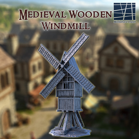 Medieval Wooden Windmill