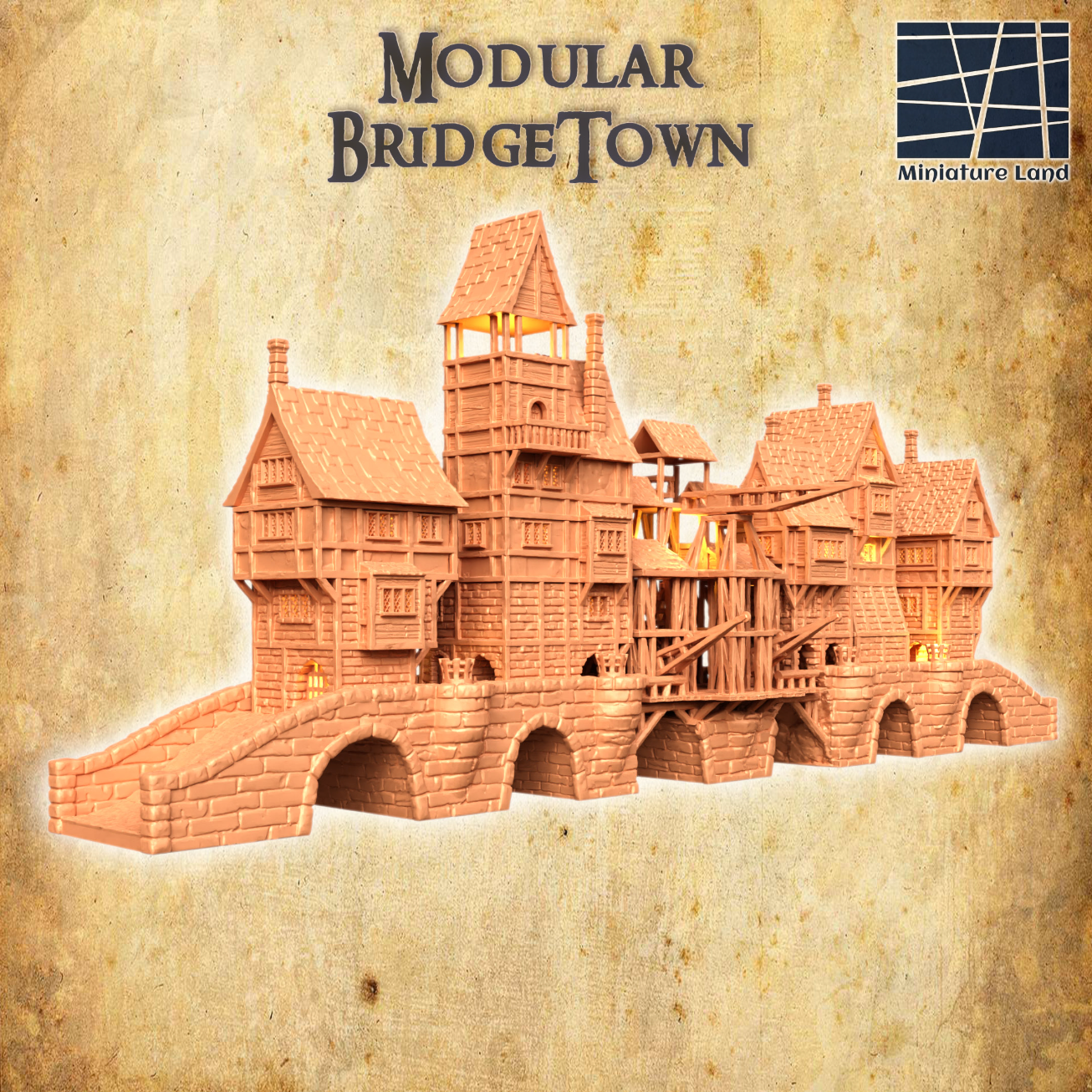 Medieval BridgeTown - Tabletop Terrain