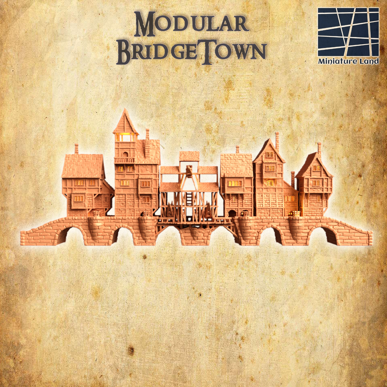 Medieval BridgeTown - Tabletop Terrain