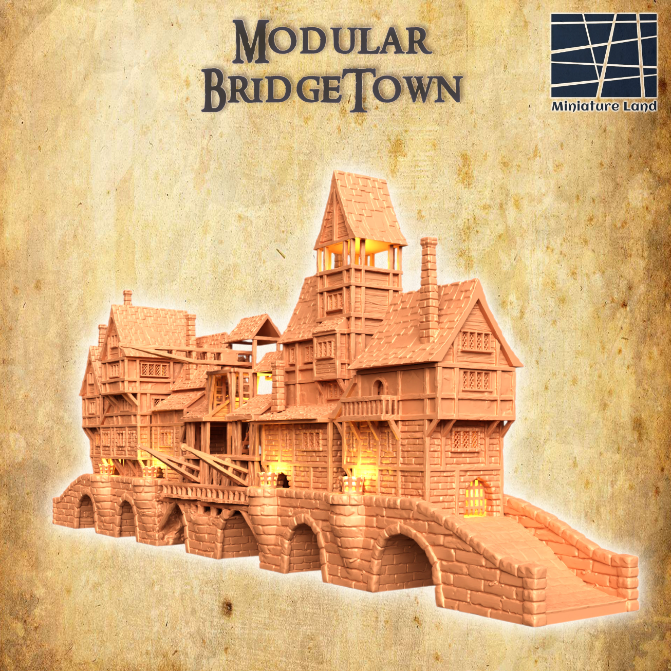 Medieval BridgeTown - Tabletop Terrain