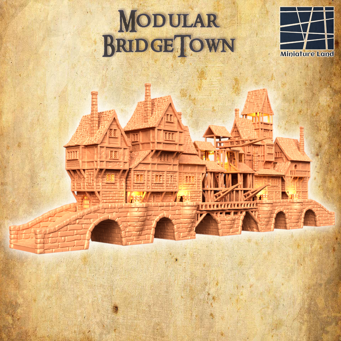 Medieval BridgeTown - Tabletop Terrain