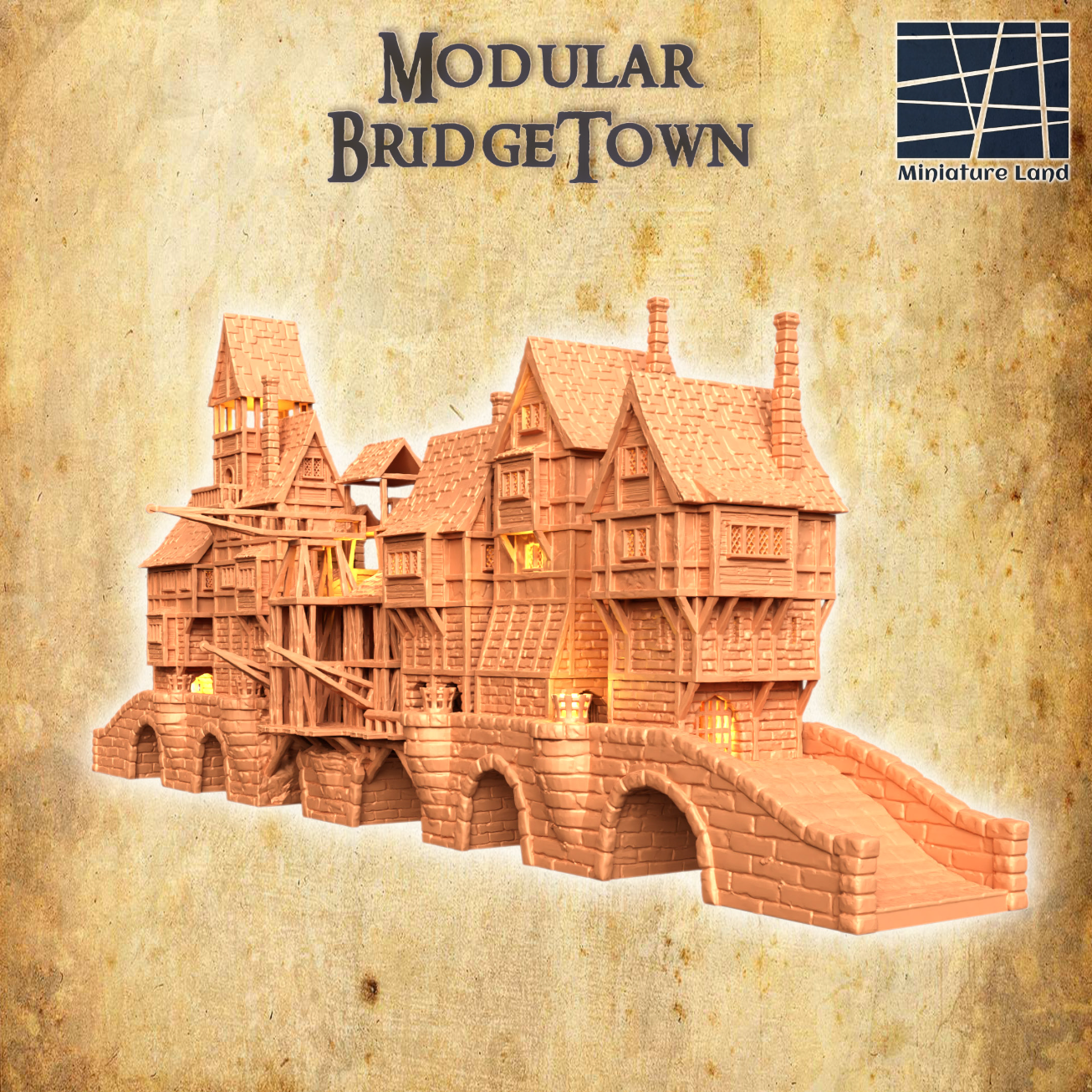 Medieval BridgeTown - Tabletop Terrain