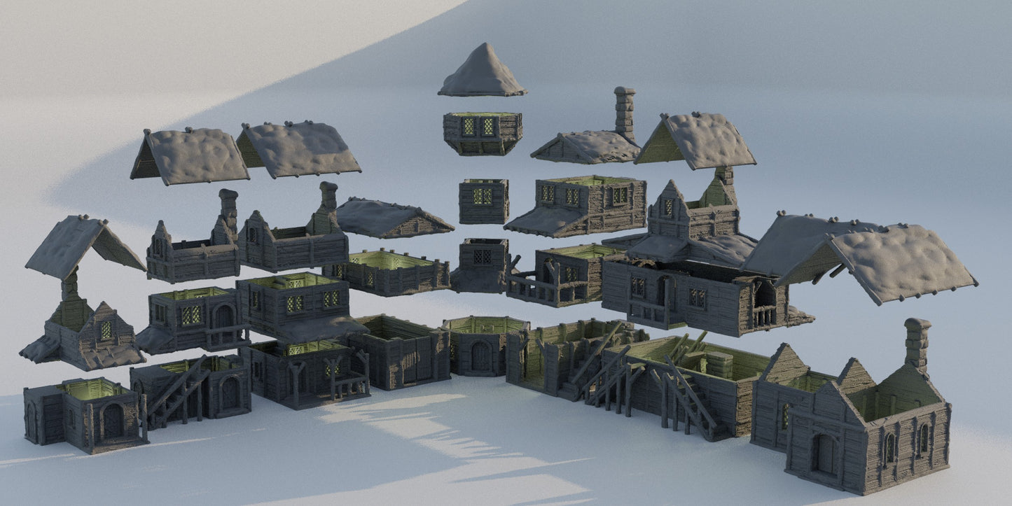 Winter Forest Village Set